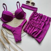Conjunto Biquíni Feminino Meia Taça Ibiza Fúscia