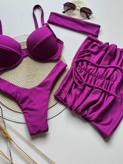 Conjunto Biquíni Feminino Meia Taça Ibiza Fúscia