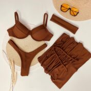 Conjunto Biquíni Feminino Meia Taça Ibiza Marrom