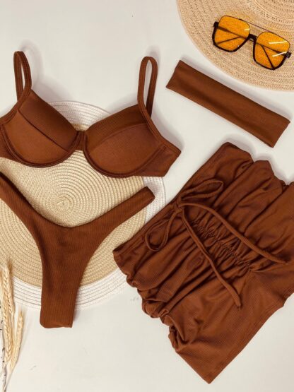 Conjunto Biquíni Feminino Meia Taça Ibiza Marrom