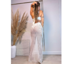 Conjunto Biquíni Tomara de Caia Calcinha Hot Pant Com Tricot Isis Cor Off-White