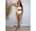 Conjunto Biquíni Tomara Que Caia Calcinha Hot Pant Tricot Ísis Off-White - Imagem 3
