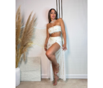 Conjunto Biquíni Tomara Que Caia Calcinha Hot Pant Tricot Ísis Off-White - Imagem 3