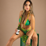 Biquíni Cortininha e Calcinha Fita GOL Cor Verde e Amarelo